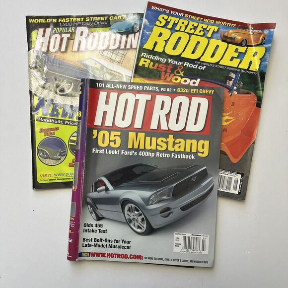 Vintage Hot Rod Magazines Set of 3 Jan and Aug 2002 Mar 2003 - Picture 1 of 10